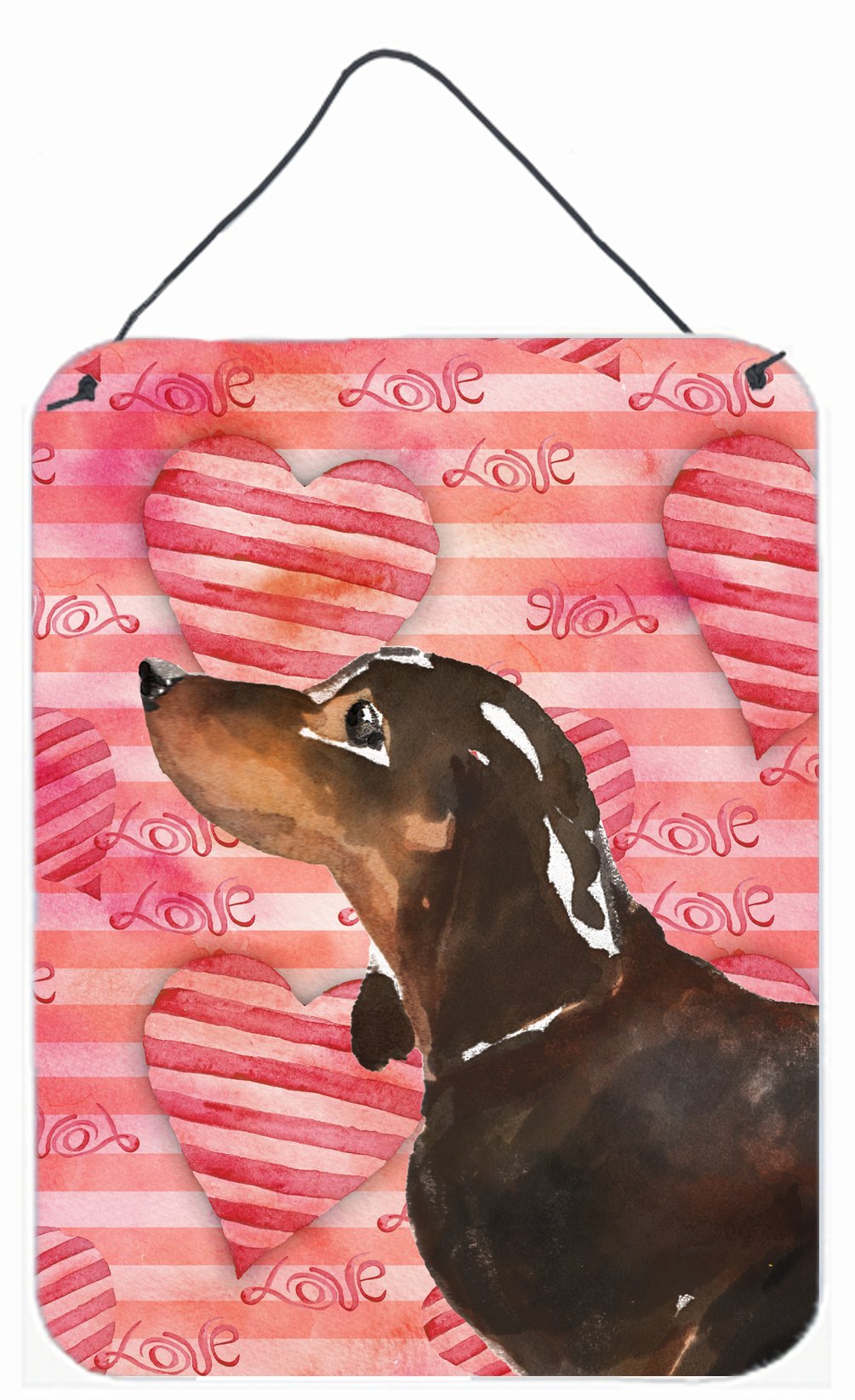 Black and Tan Dachshund Love Wall or Door Hanging Prints BB9475DS1216 by Caroline&#39;s Treasures