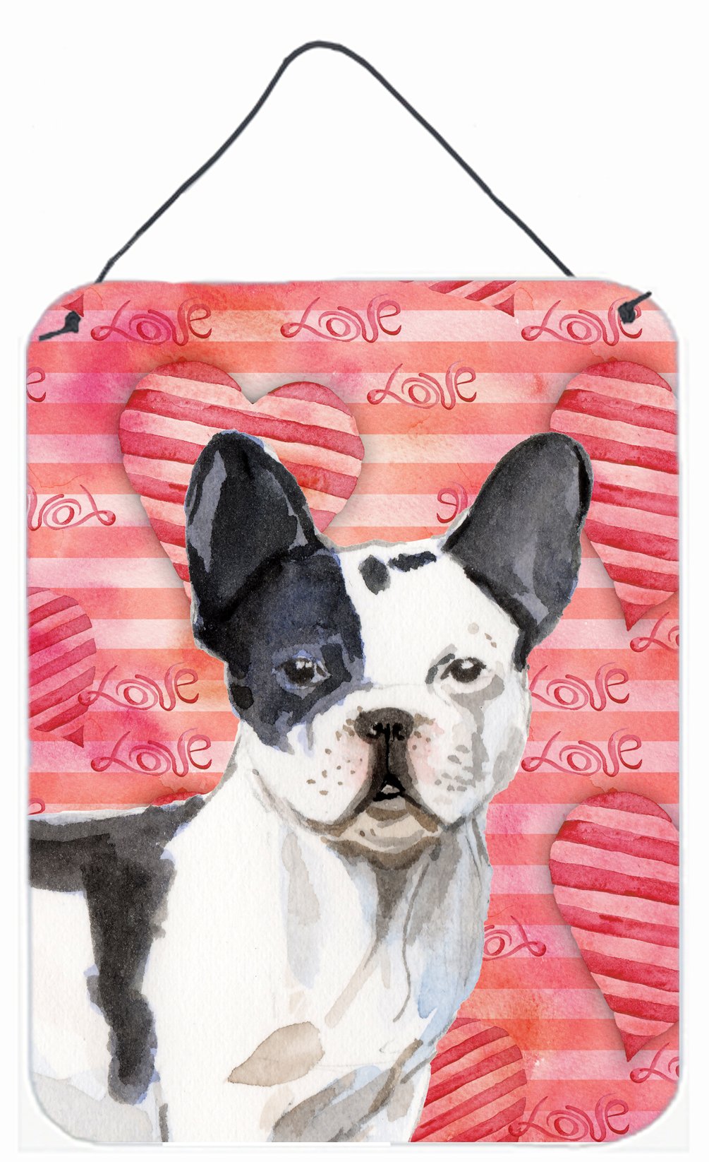 Black White French Bulldog Love Wall or Door Hanging Prints BB9477DS1216 by Caroline&#39;s Treasures