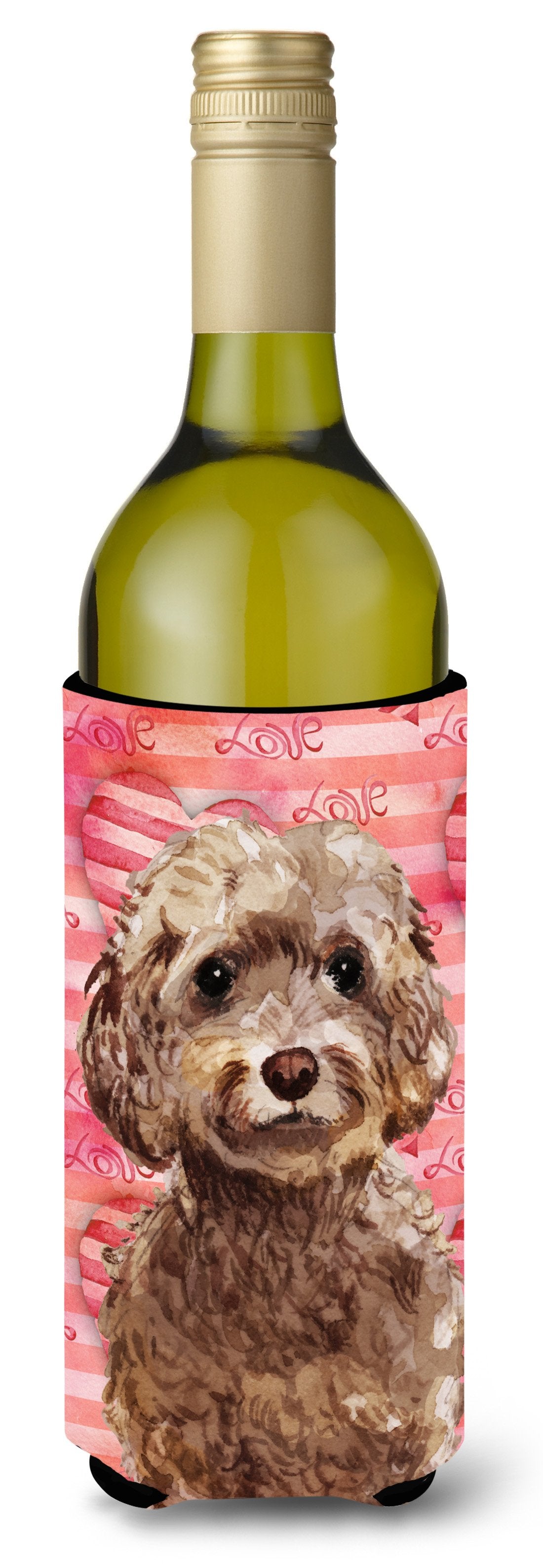 Brown Cockapoo Love Wine Bottle Beverge Insulator Hugger BB9479LITERK by Caroline&#39;s Treasures
