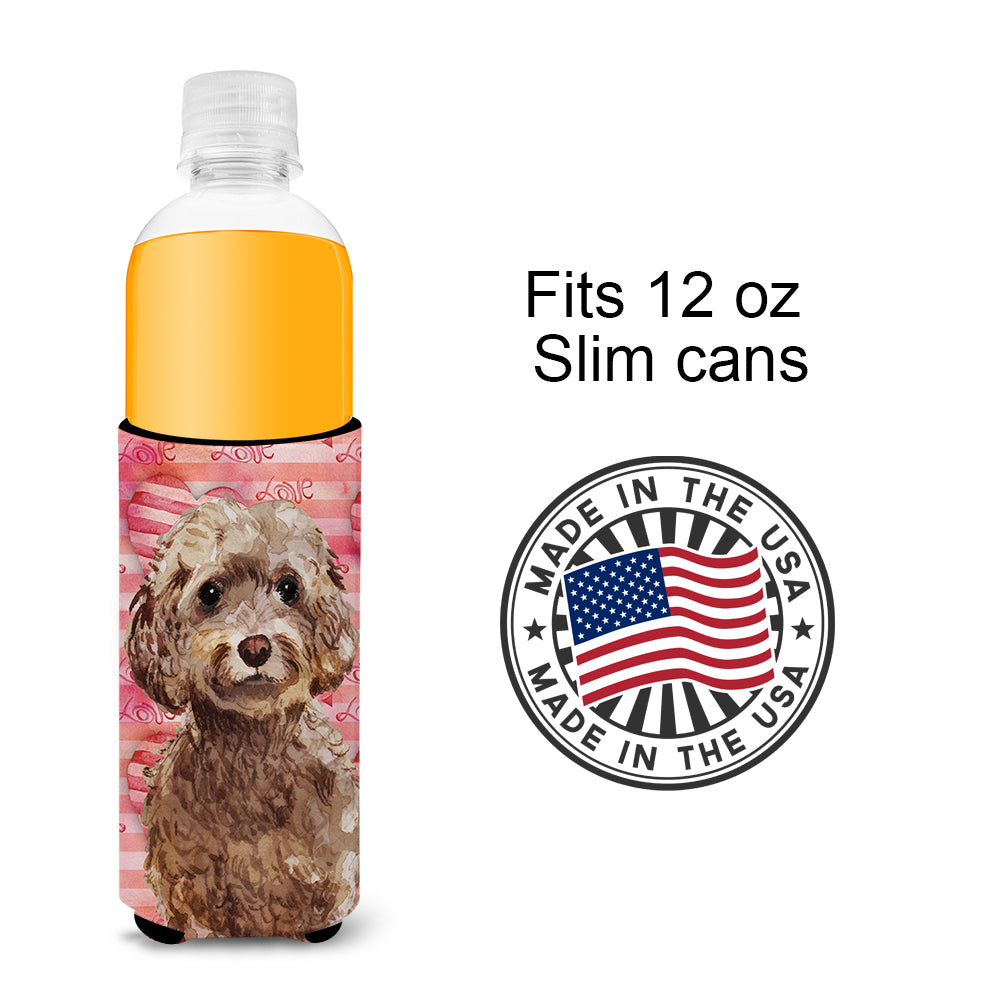 Brown Cockapoo Love  Ultra Hugger for slim cans BB9479MUK  the-store.com.