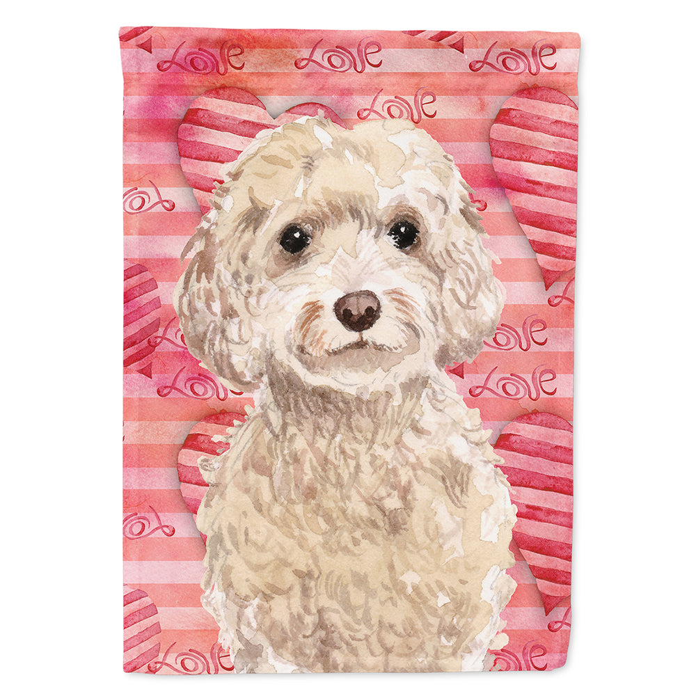 Champagne Cockapoo Love Flag Toile Taille Maison BB9480CHF