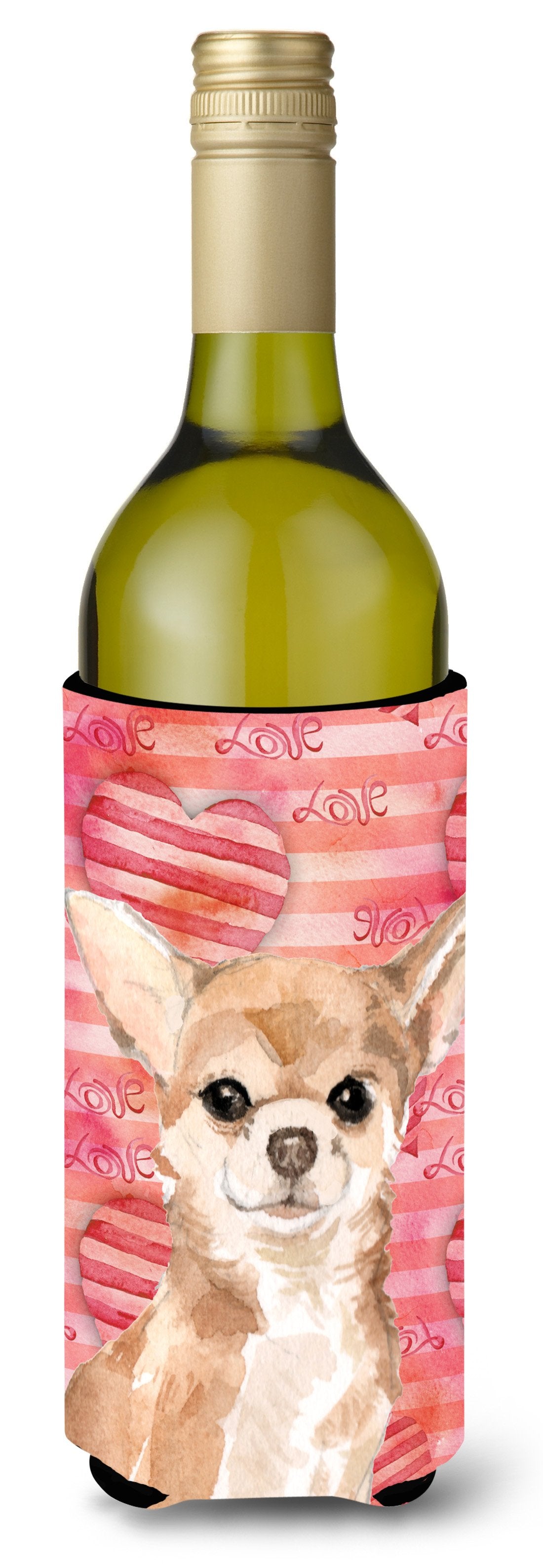 Chihuahua Love Wine Bottle Beverge Insulator Hugger BB9481LITERK by Caroline&#39;s Treasures