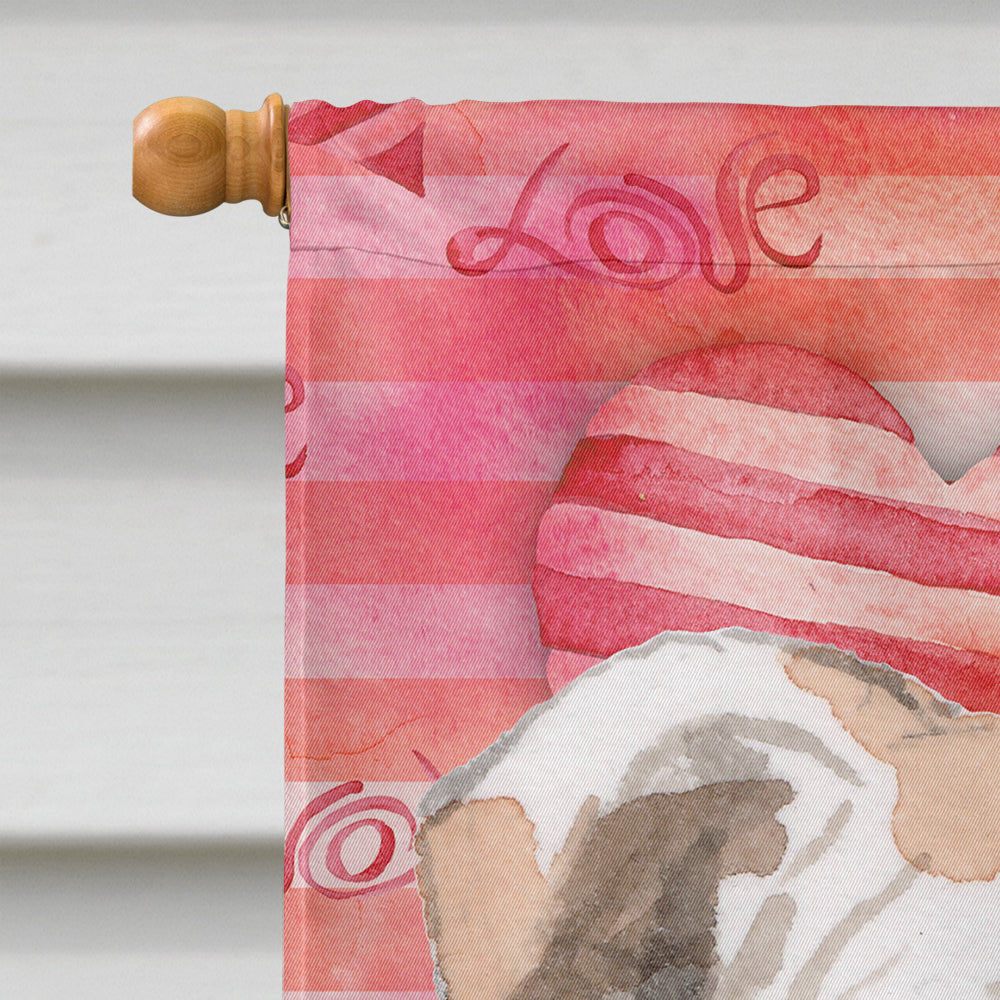English Bulldog Love Flag Canvas House Size BB9486CHF