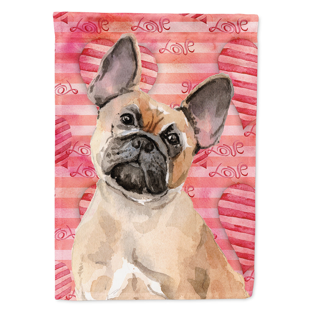 Fawn French Bulldog Love Flag Canvas House Size BB9487CHF  the-store.com.