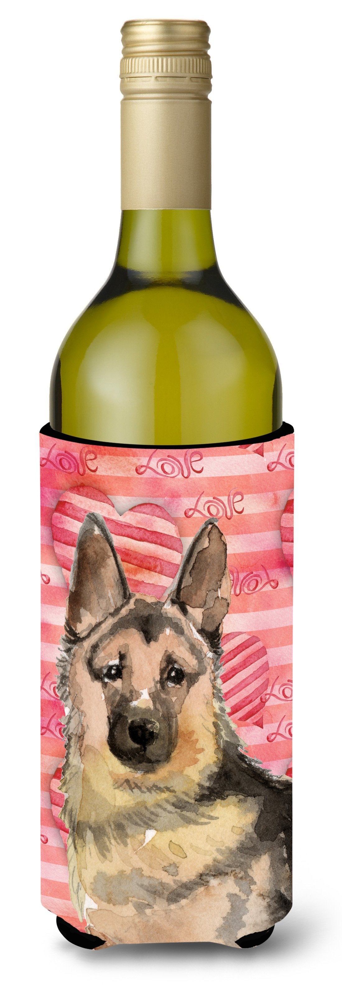 German Shepherd Love Wine Bottle Beverge Insulator Hugger BB9488LITERK by Caroline's Treasures