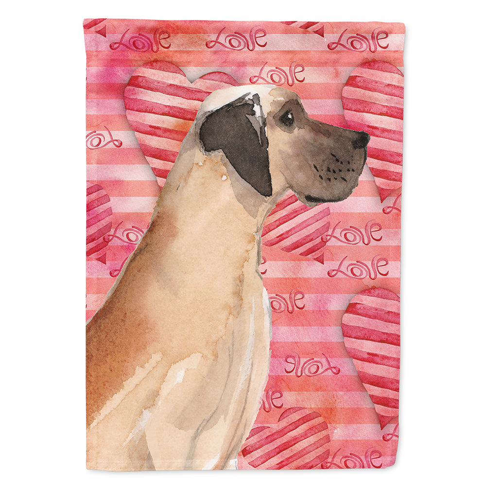 Fawn Natural Great Dane Love Flag Canvas House Size BB9489CHF