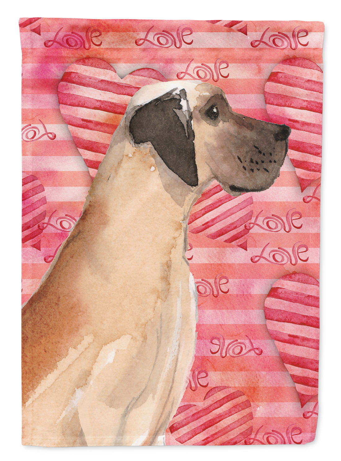 Fawn Natural Great Dane Love Flag Garden Size BB9489GF  the-store.com.