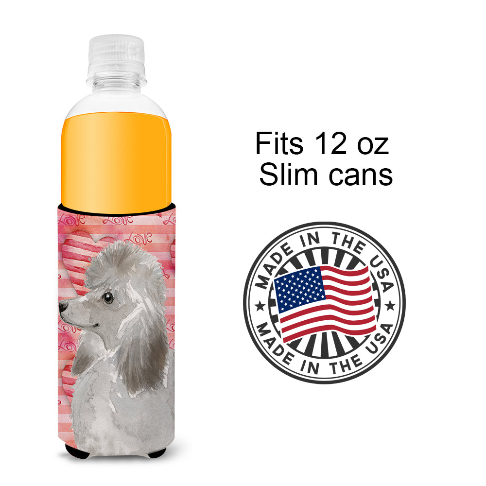 Grey Standard Poodle Love  Ultra Hugger for slim cans BB9490MUK