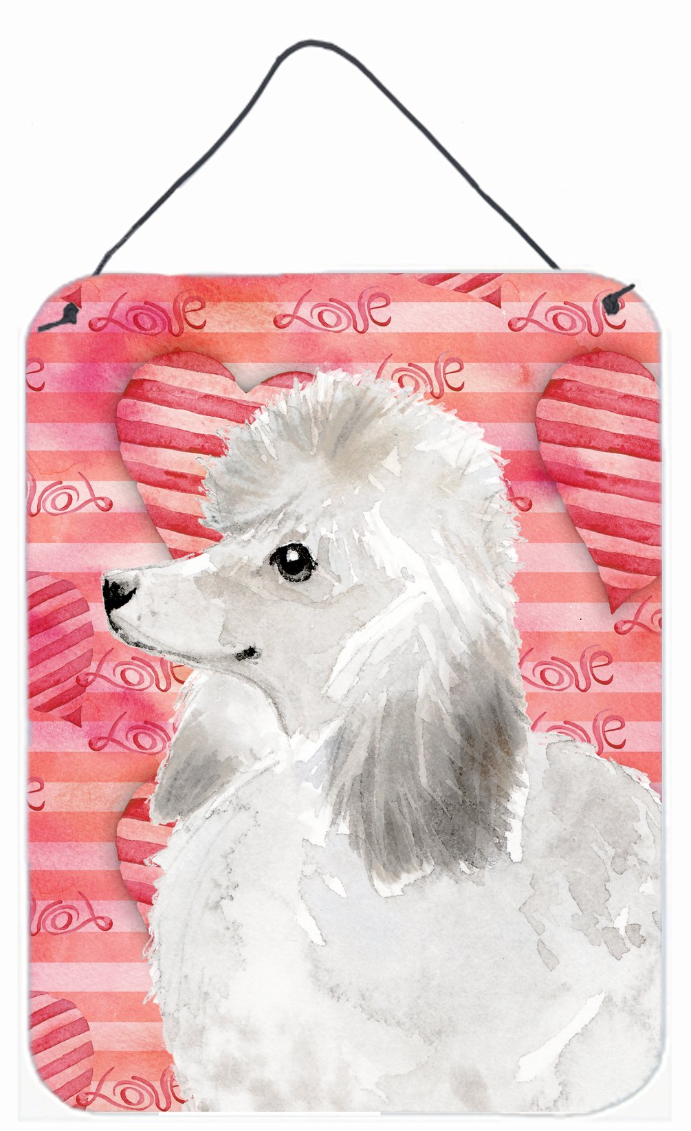 White Standard Poodle Love Wall or Door Hanging Prints BB9491DS1216 by Caroline's Treasures