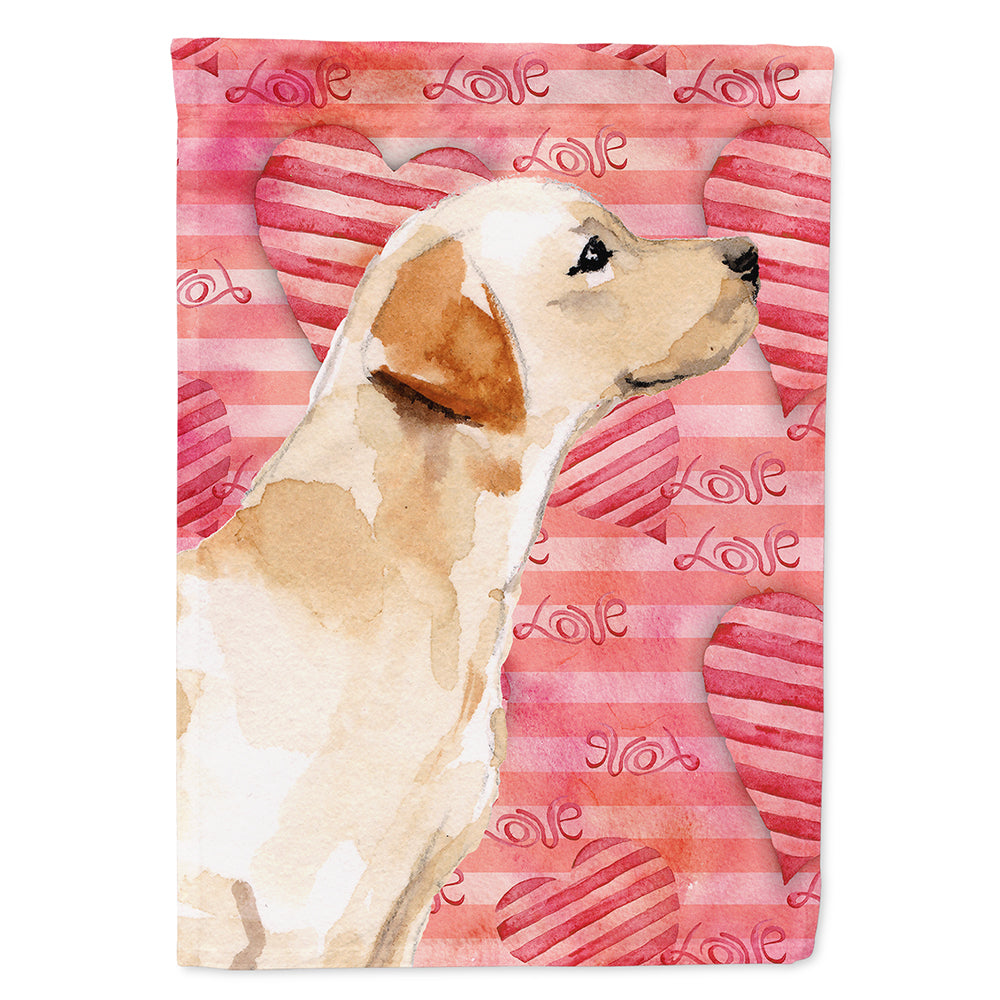Yellow Labrador #2 Love Flag Canvas House Size BB9493CHF  the-store.com.