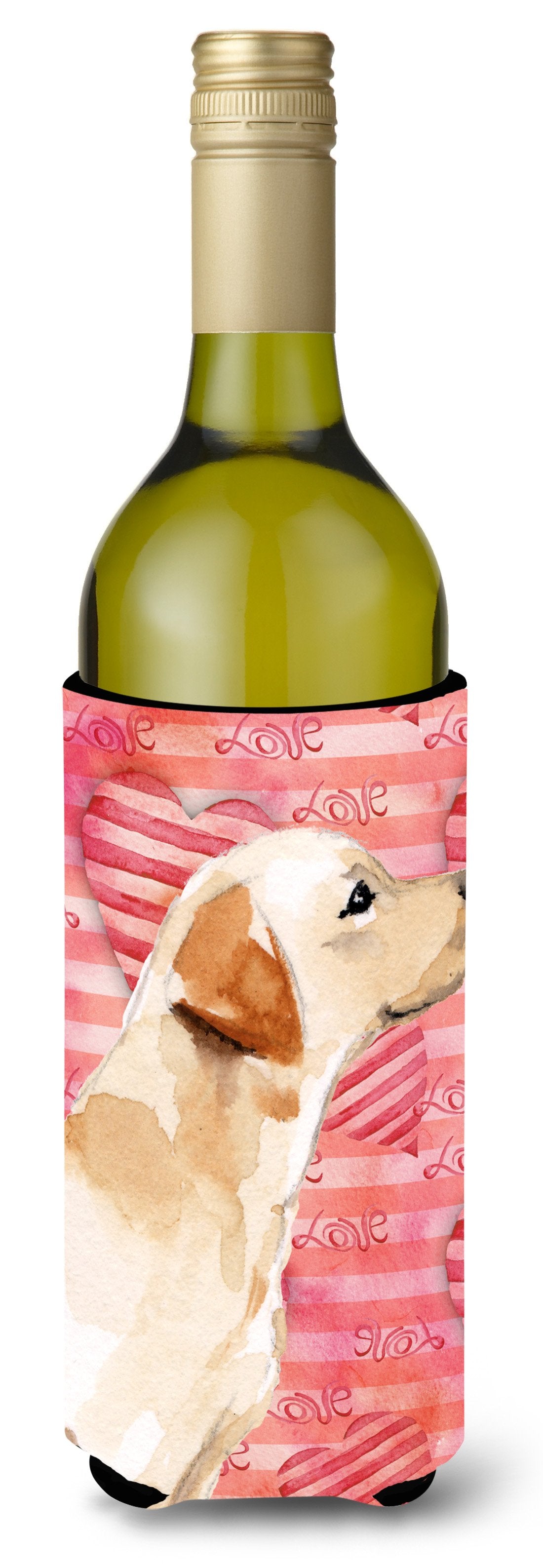 Yellow Labrador #2 Love Wine Bottle Beverge Insulator Hugger BB9493LITERK by Caroline&#39;s Treasures