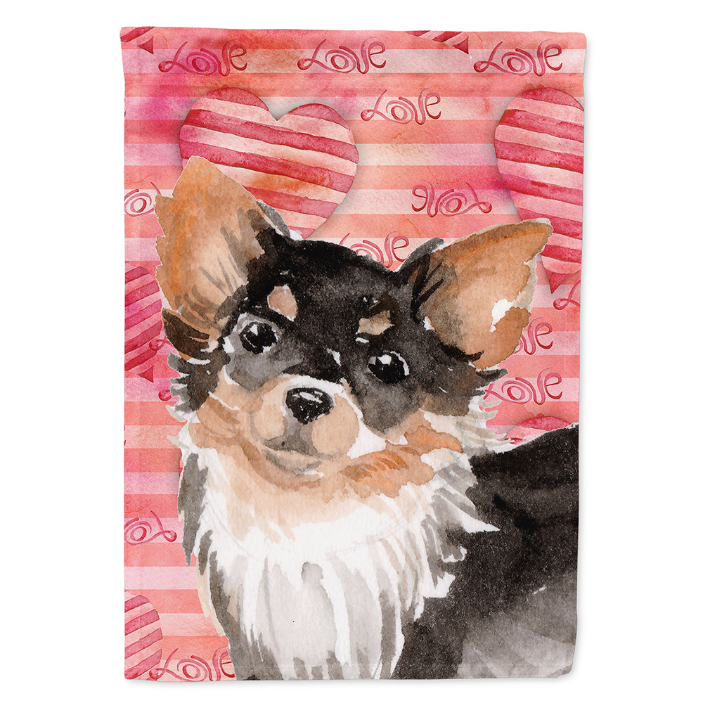 Long Haired Chihuahua Love Flag Canvas House Size BB9494CHF