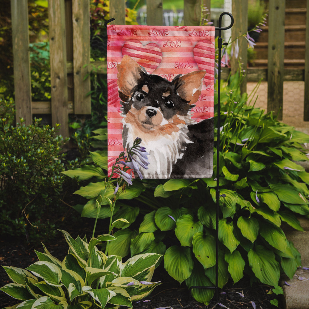 Long Haired Chihuahua Love Flag Garden Size BB9494GF