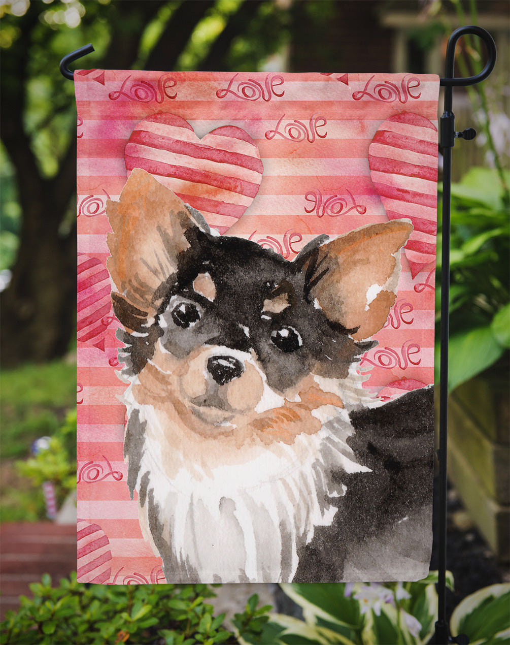 Long Haired Chihuahua Love Flag Garden Size BB9494GF  the-store.com.