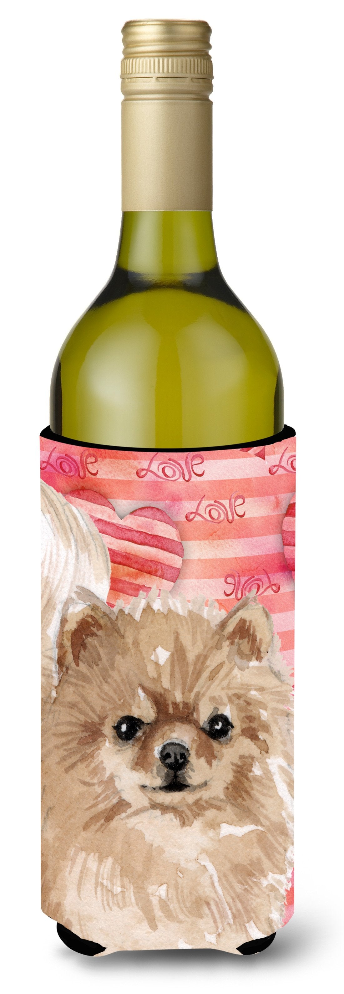 Pomeranian Love Wine Bottle Beverge Insulator Hugger BB9495LITERK by Caroline&#39;s Treasures