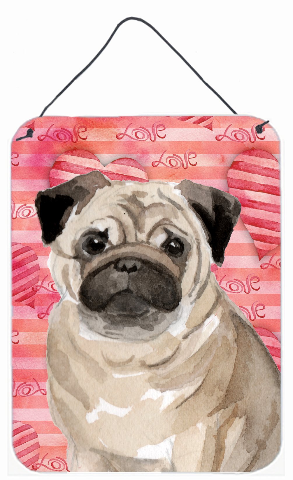 Fawn Pug Love Wall or Door Hanging Prints BB9496DS1216 by Caroline&#39;s Treasures