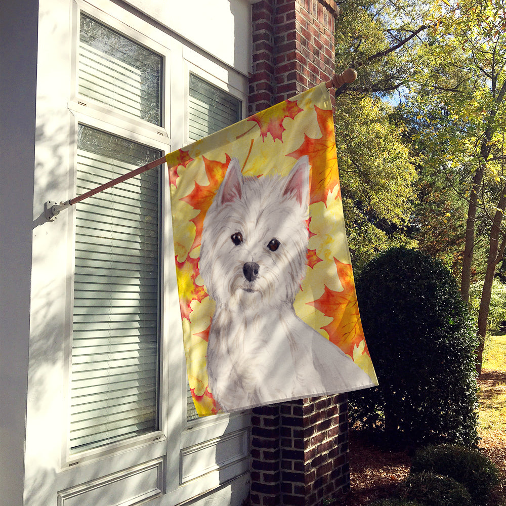 Westie Fall Flag Canvas House Size BB9499CHF
