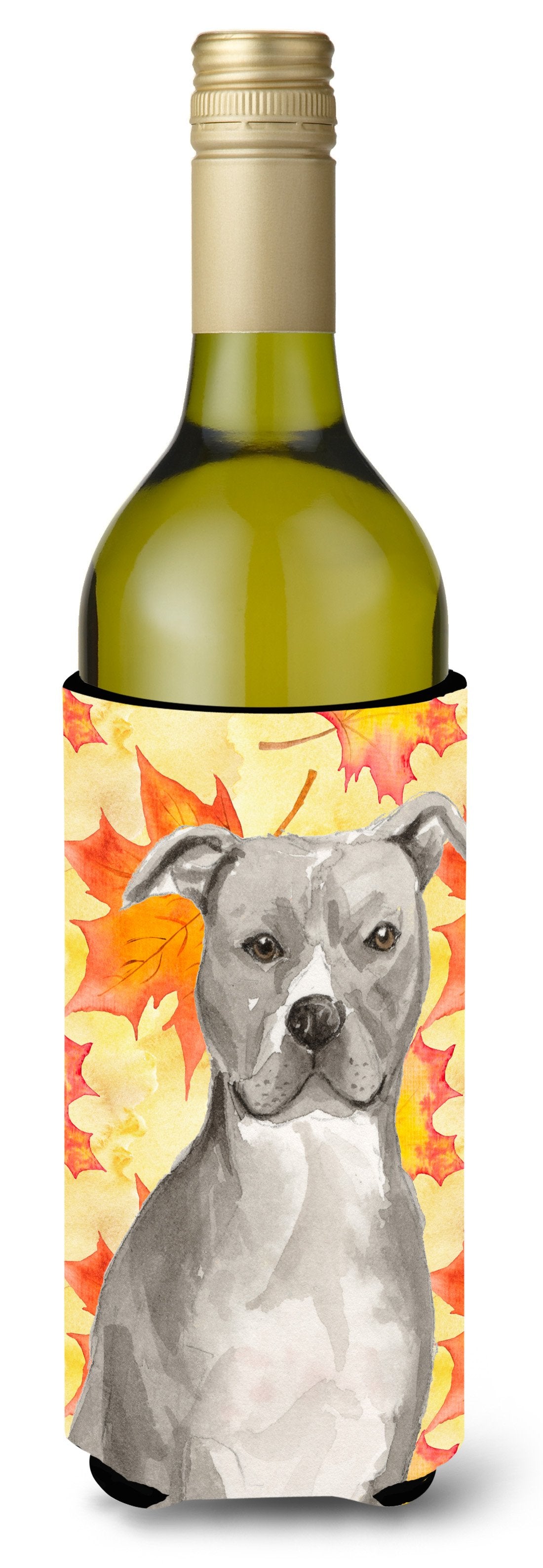 Staffordshire Bull Terrier Fall Wine Bottle Beverge Insulator Hugger BB9500LITERK by Caroline&#39;s Treasures