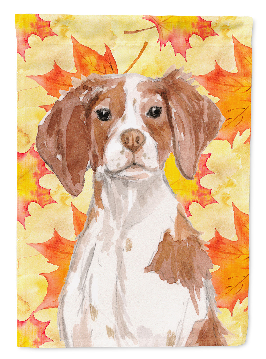Brittany Spaniel Fall Flag Canvas House Size BB9504CHF  the-store.com.