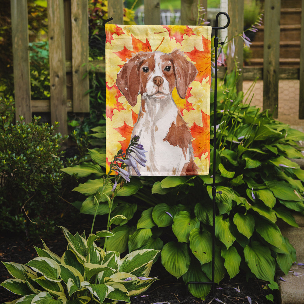 Caroline's Treasures Brittany Spaniel Fall Garden Flag - Outdoor Decorative Yard Flag BB9504GF