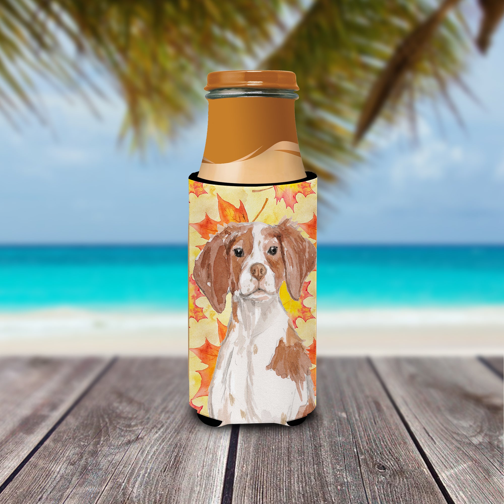 Brittany Spaniel Fall  Ultra Hugger for slim cans BB9504MUK  the-store.com.