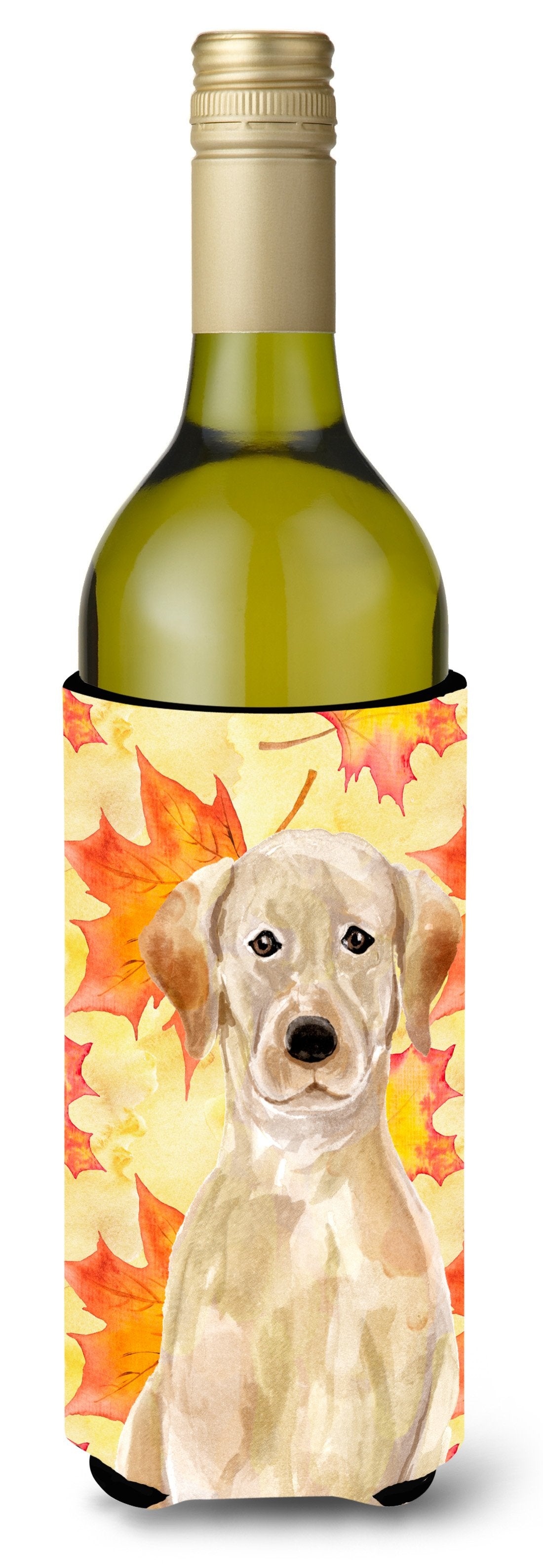 Yellow Labrador Fall Wine Bottle Beverge Insulator Hugger BB9506LITERK by Caroline&#39;s Treasures