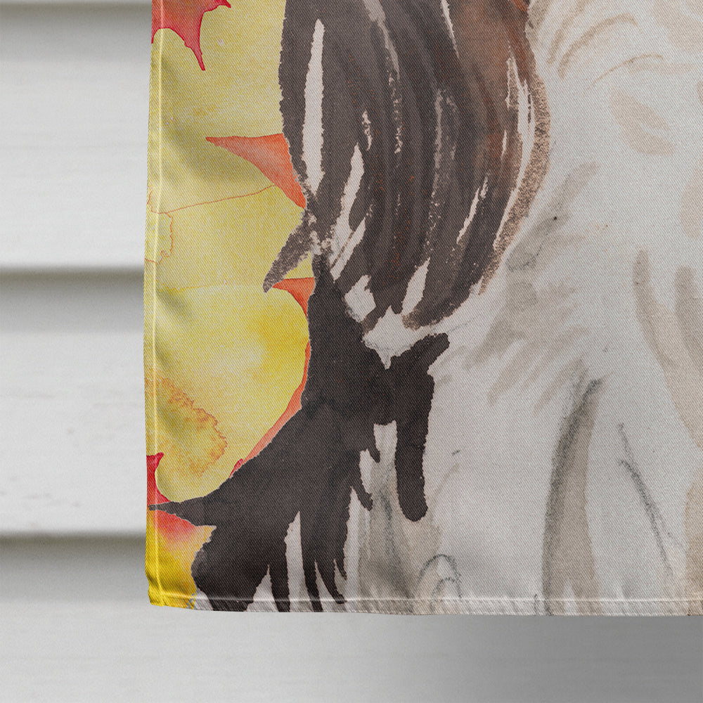 Tricolor Cavalier Spaniel Fall Flag Canvas House Size BB9507CHF