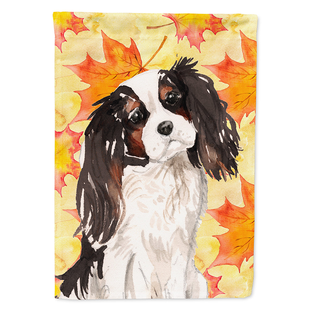 Tricolor Cavalier Spaniel Fall Flag Canvas House Size BB9507CHF  the-store.com.