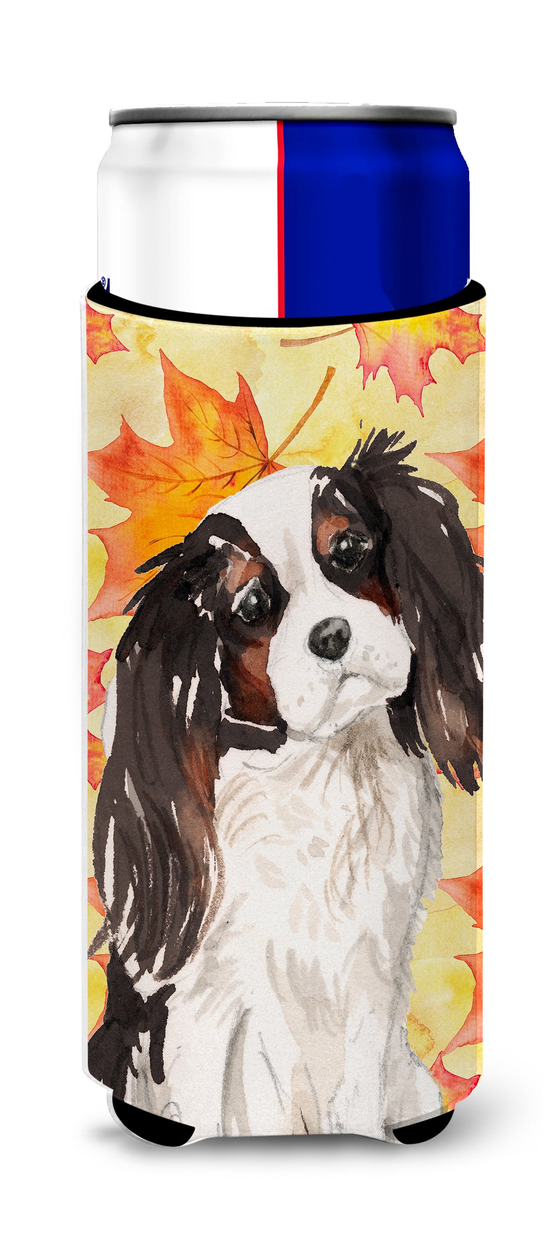 Tricolor Cavalier Spaniel Fall  Ultra Hugger for slim cans BB9507MUK  the-store.com.