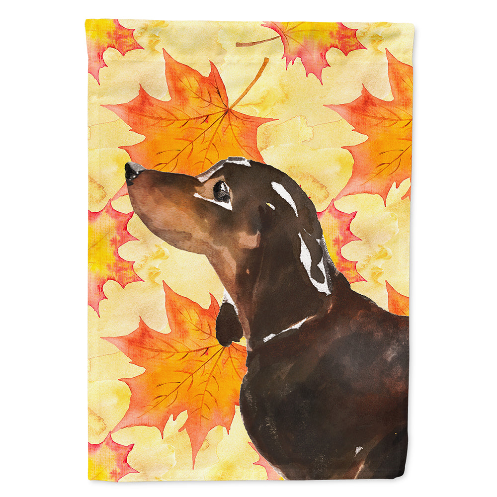 Black and Tan Dachshund Fall Flag Canvas House Size BB9510CHF  the-store.com.