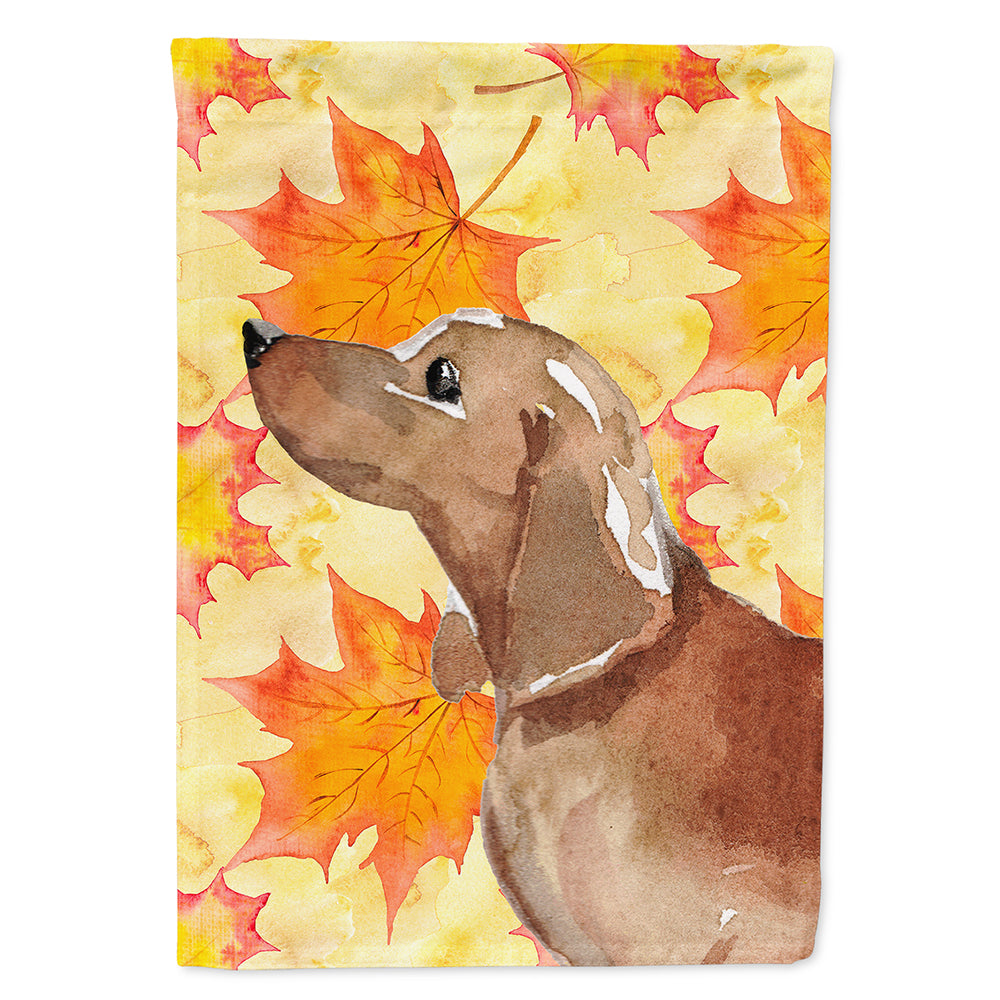 Red Tan Dachshund Fall Flag Canvas House Size BB9511CHF  the-store.com.