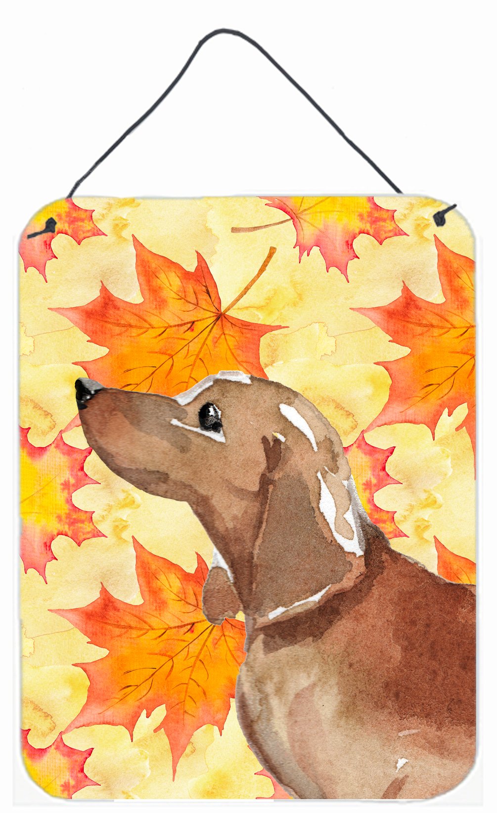 Red Tan Dachshund Fall Wall or Door Hanging Prints BB9511DS1216 by Caroline's Treasures