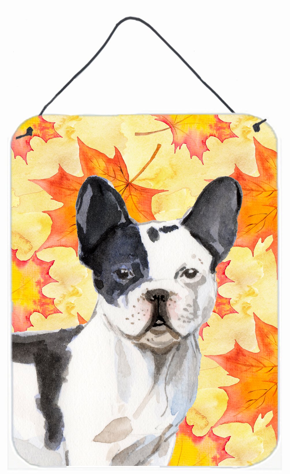 Black White French Bulldog Fall Wall or Door Hanging Prints BB9512DS1216 by Caroline&#39;s Treasures