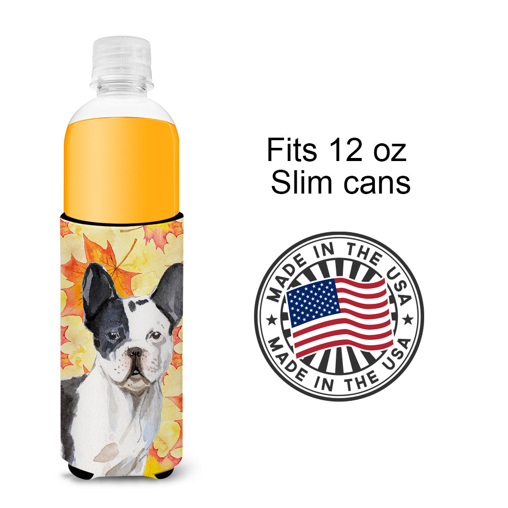 Black White French Bulldog Fall  Ultra Hugger for slim cans BB9512MUK