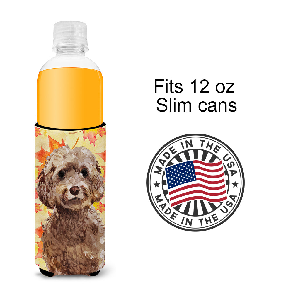 Brown Cockapoo Fall  Ultra Hugger for slim cans BB9514MUK