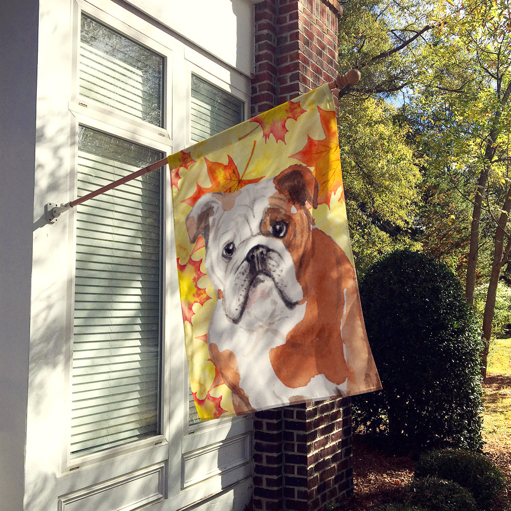 English Bulldog Fall Flag Canvas House Size BB9521CHF