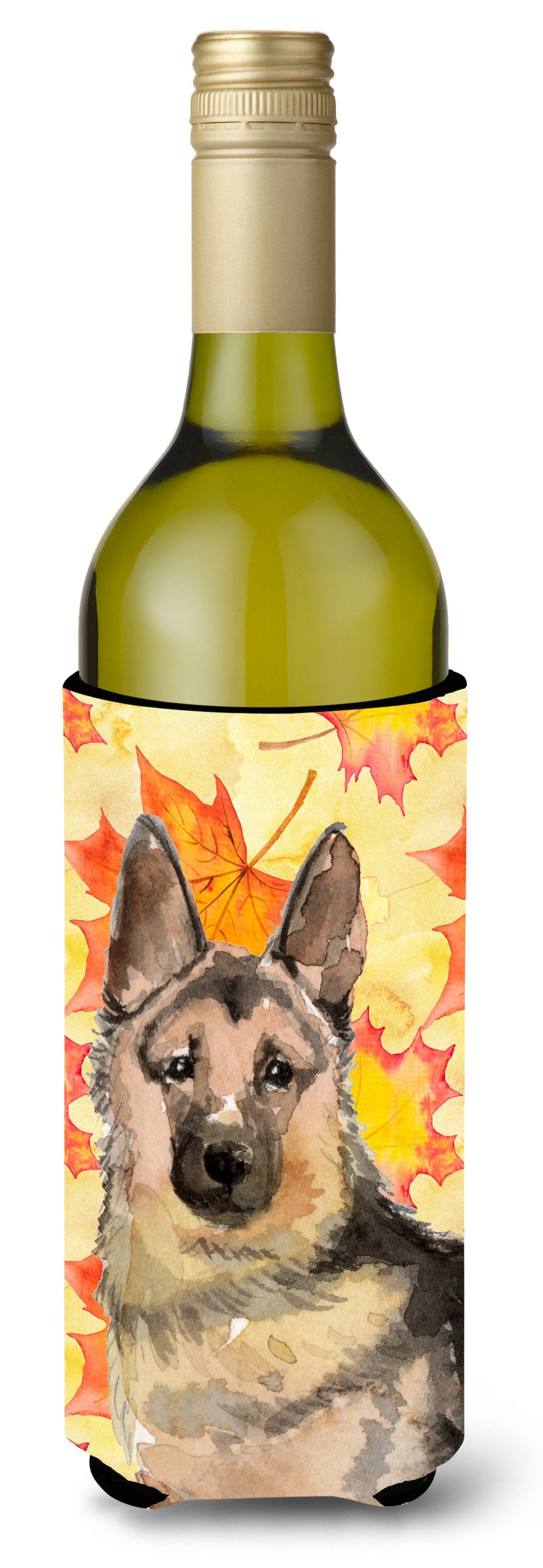 German Shepherd Fall Wine Bottle Beverge Insulator Hugger BB9523LITERK by Caroline&#39;s Treasures