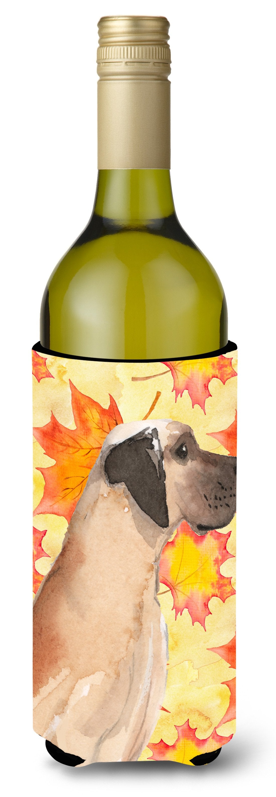 Fawn Natural Great Dane Fall Wine Bottle Beverge Insulator Hugger BB9524LITERK by Caroline&#39;s Treasures
