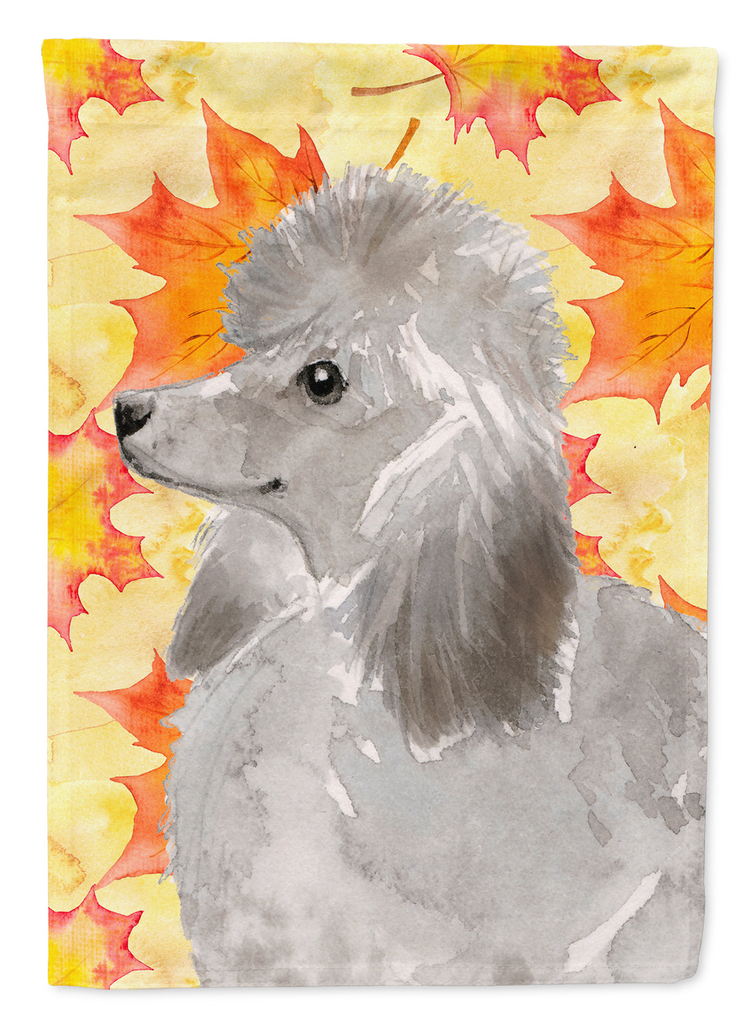 Grey Standard Poodle Fall Flag Garden Size BB9525GF  the-store.com.