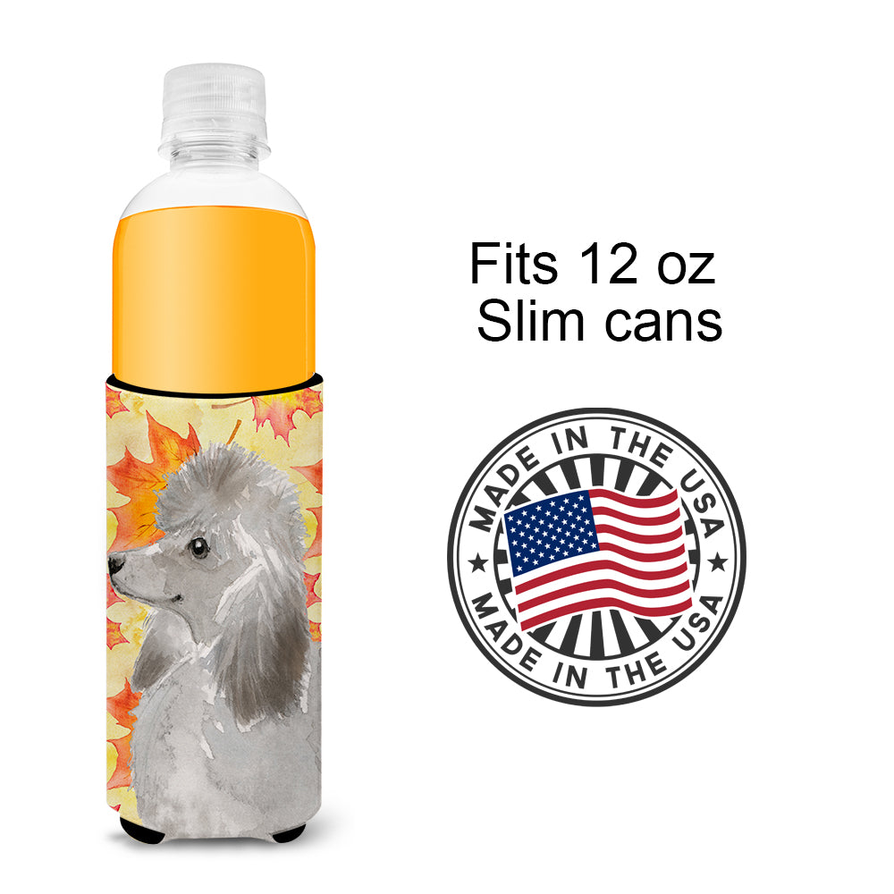 Grey Standard Poodle Fall  Ultra Hugger for slim cans BB9525MUK  the-store.com.