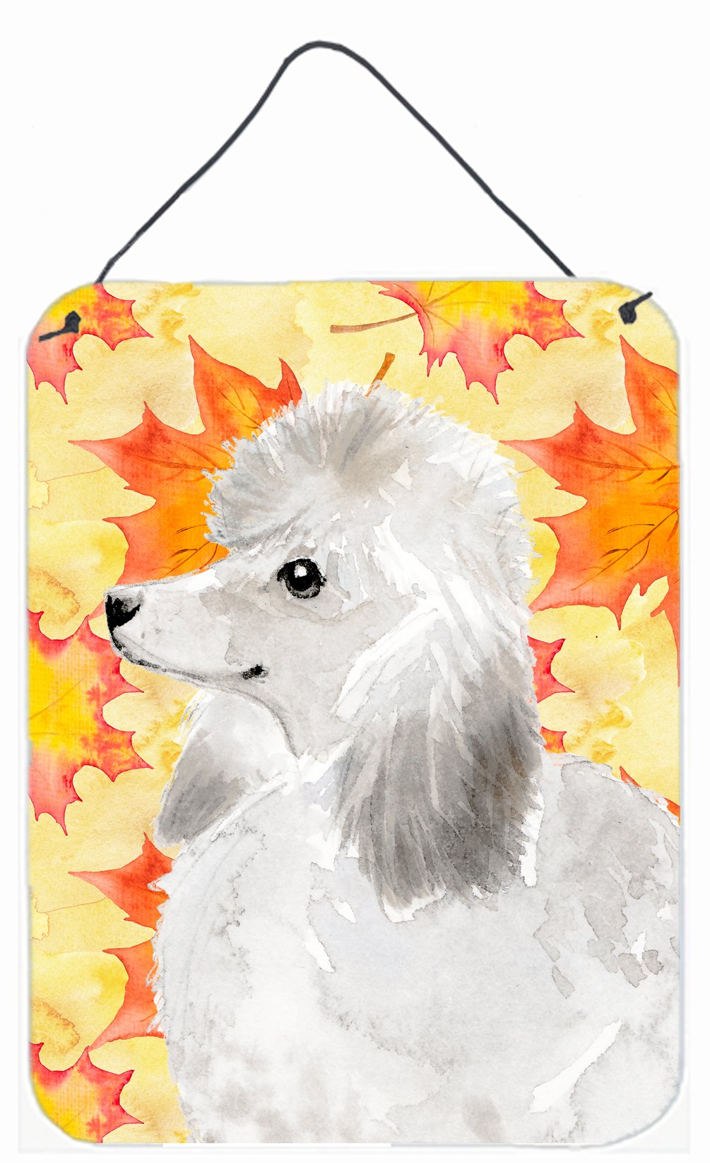 White Standard Poodle Fall Wall or Door Hanging Prints BB9526DS1216 by Caroline's Treasures