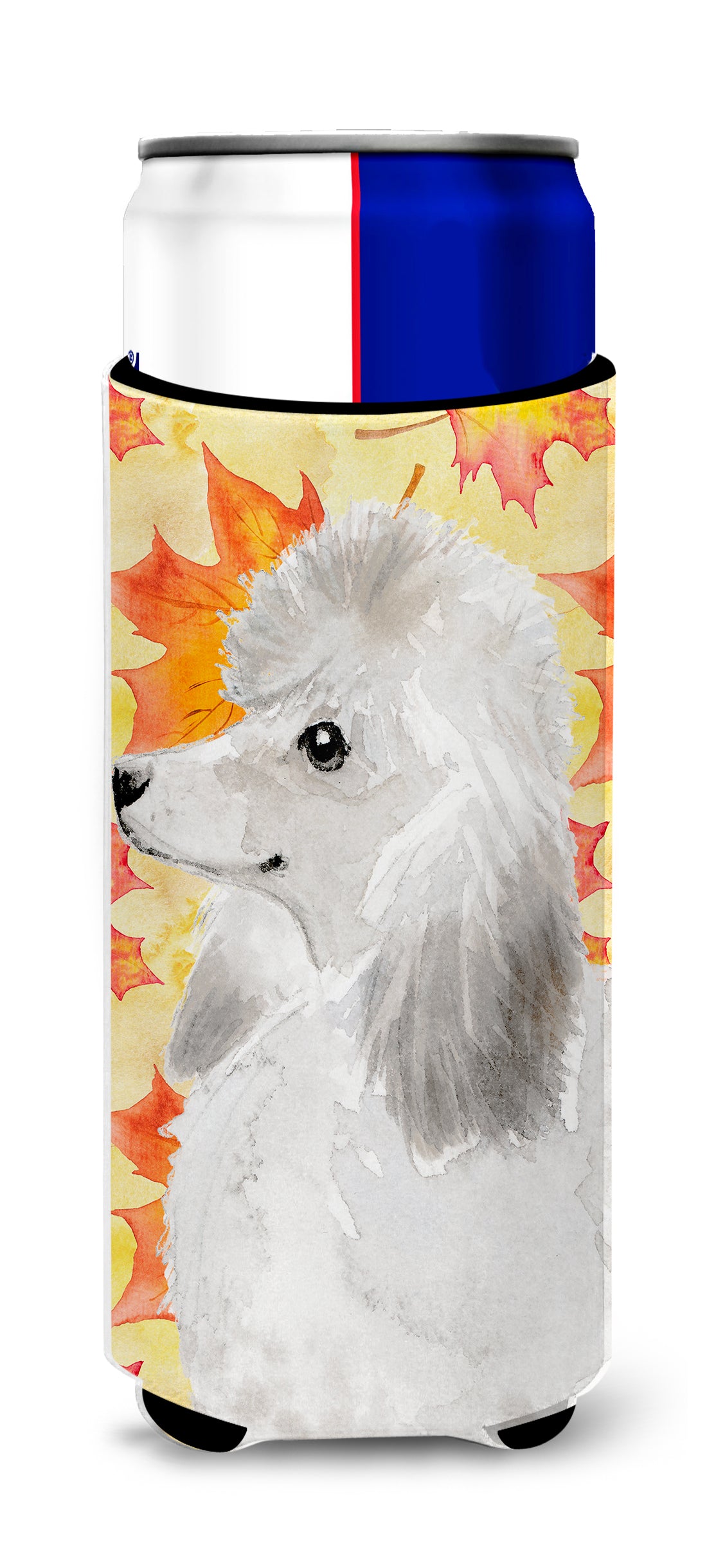 White Standard Poodle Fall  Ultra Hugger for slim cans BB9526MUK