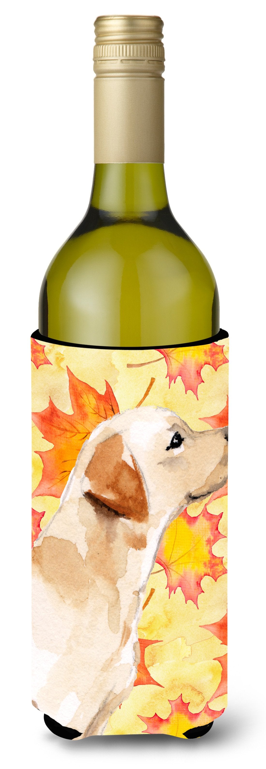 Yellow Labrador #2 Fall Wine Bottle Beverge Insulator Hugger BB9528LITERK by Caroline&#39;s Treasures