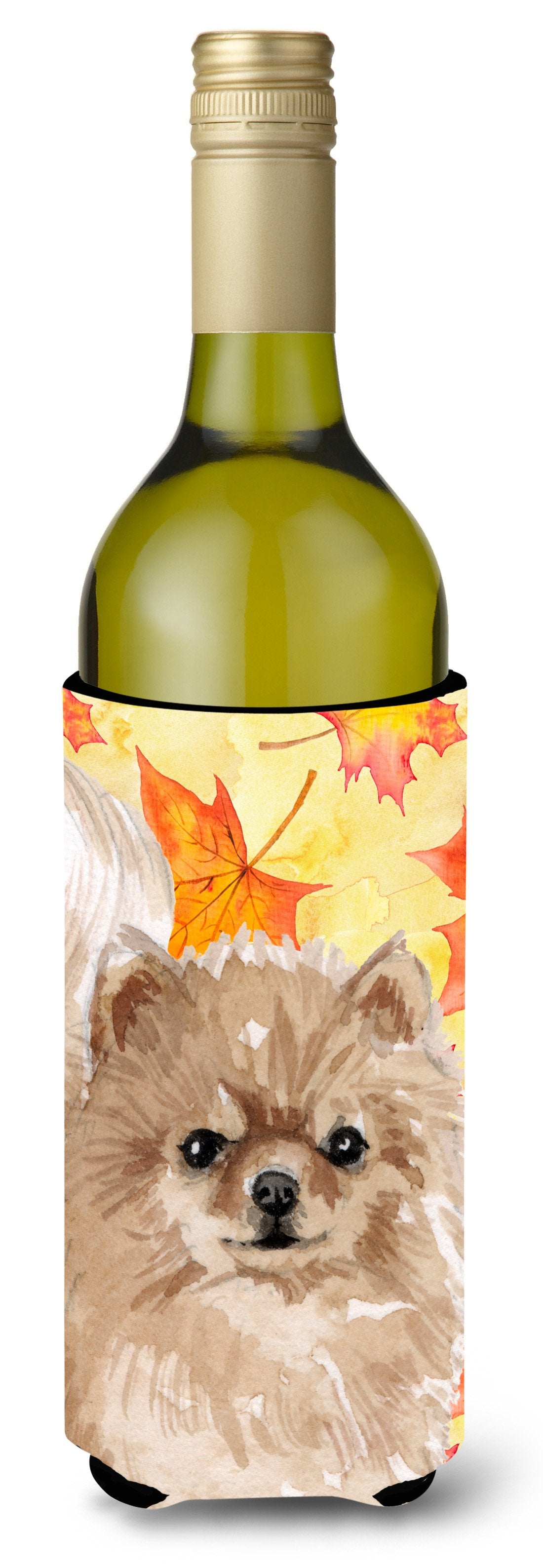 Pomeranian Fall Wine Bottle Beverge Insulator Hugger BB9530LITERK by Caroline&#39;s Treasures