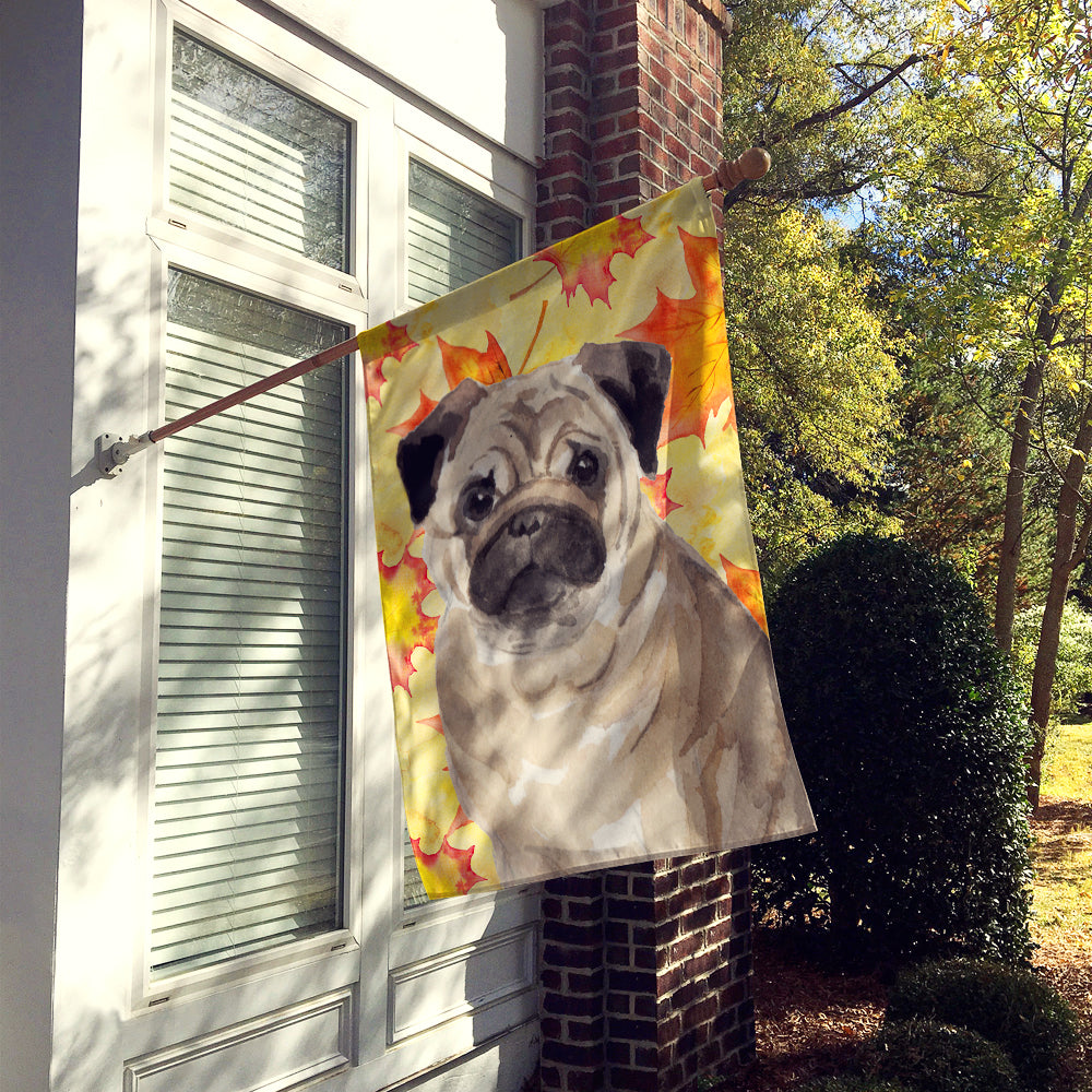 Fawn Pug Fall Flag Canvas House Size BB9531CHF  the-store.com.