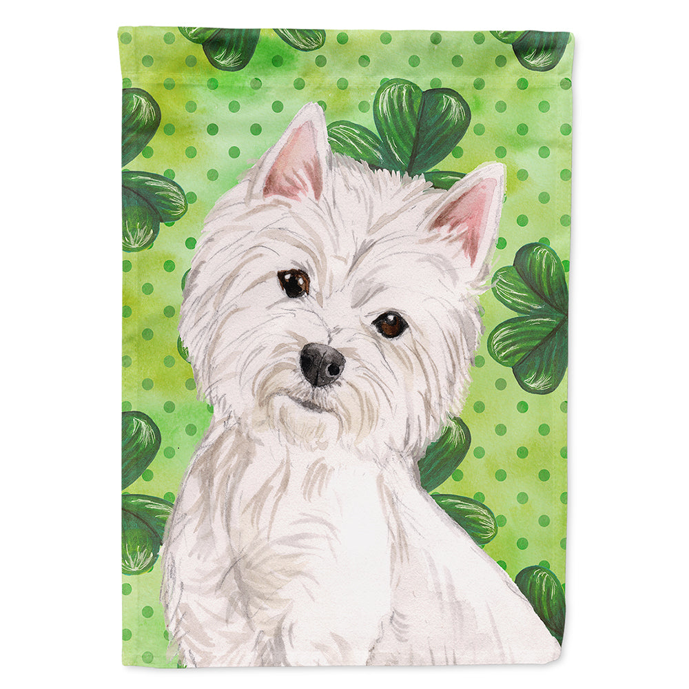 Westie St. Patrick&#39;s Flag Canvas House Size BB9534CHF