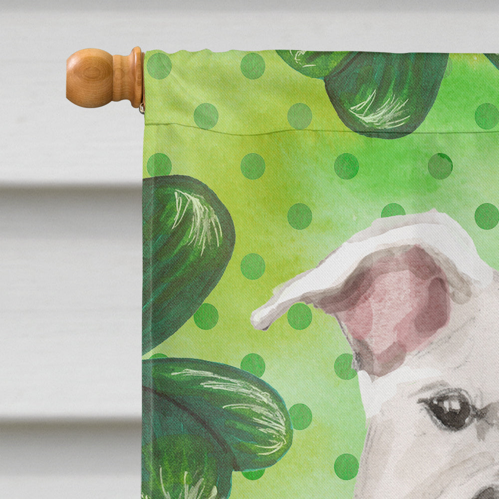 White Staffie Bull Terrier St. Patrick's Flag Canvas House Size BB9536CHF  the-store.com.