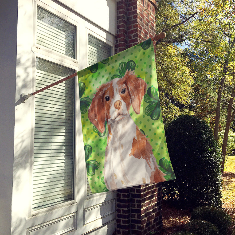 Brittany Spaniel St. Patrick's Flag Canvas House Size BB9539CHF  the-store.com.