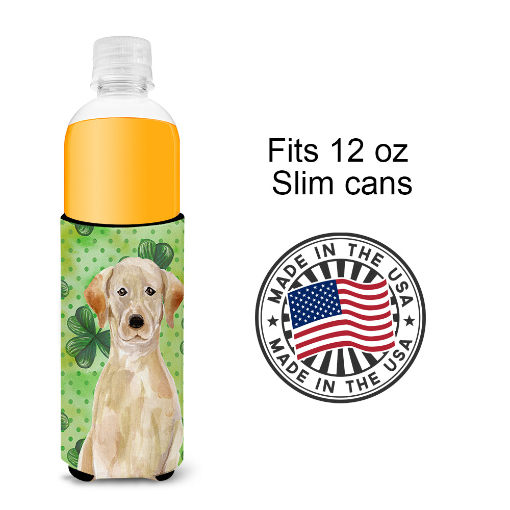 Yellow Labrador St. Patrick's  Ultra Hugger for slim cans BB9541MUK  the-store.com.