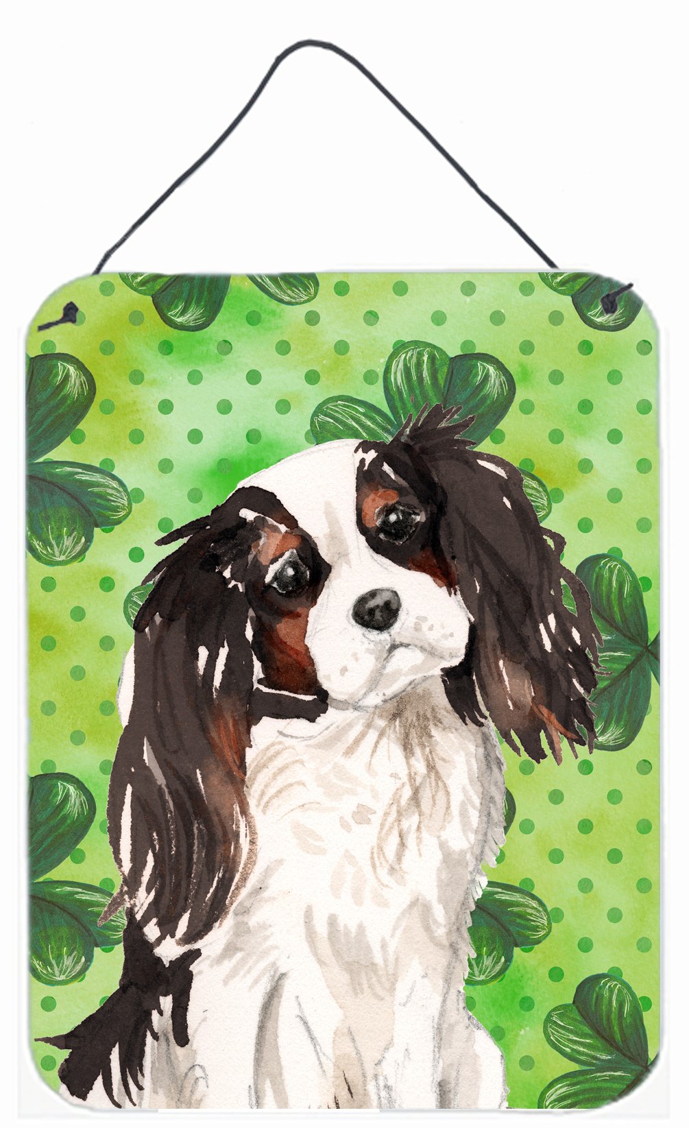 Tricolor Cavalier Spaniel St. Patrick's Wall or Door Hanging Prints BB9542DS1216 by Caroline's Treasures